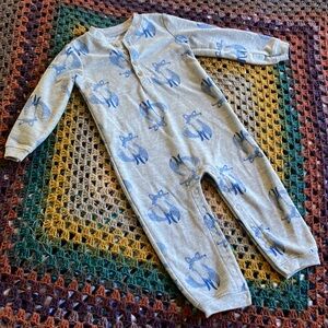 Carter's Gray and Blue Fox Print Footie